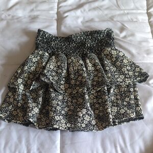 Zara Black and White Floral Mini Skirt